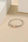 925 Sterling Silver Inlaid Zircon Infinity Symbol Ring - felvior