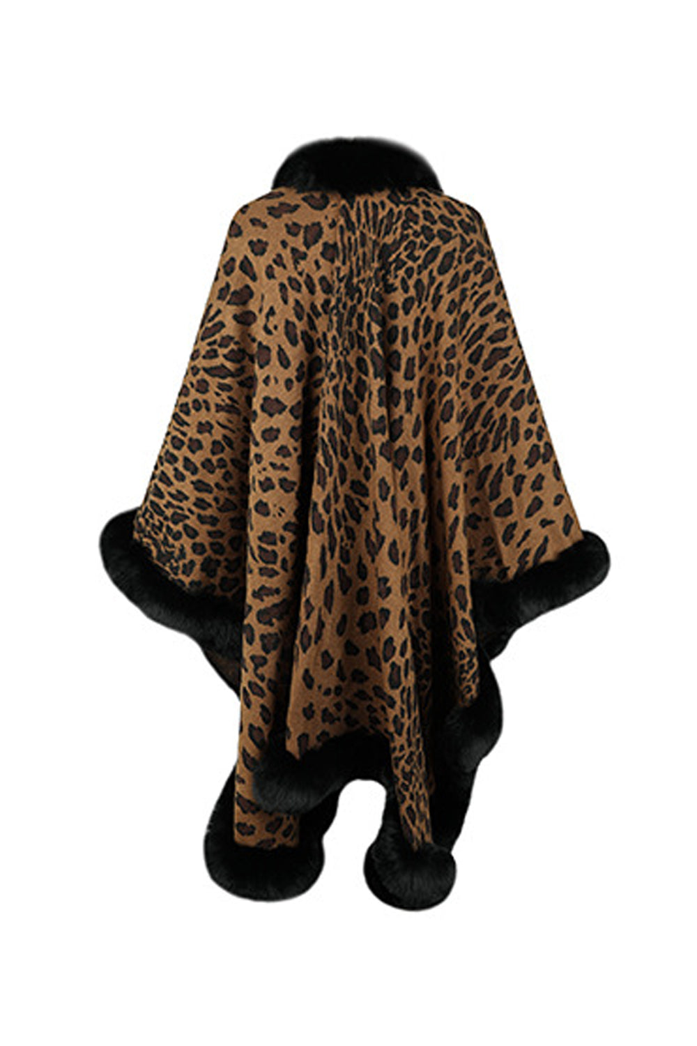 Leopard Open Front Poncho - felvior