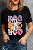 BOO Ghost Graphic Round Neck Short Sleeve T-Shirt - felvior