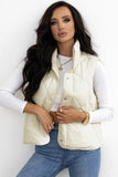 Snap Down Texture Vest Coat with Pockets - felvior
