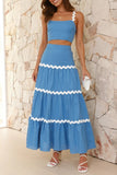 Contrast Trim Cami and Maxi Skirt Set - felvior