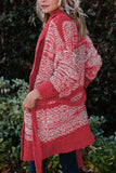 Contrast Trim Open Front Longline Cardigan - felvior