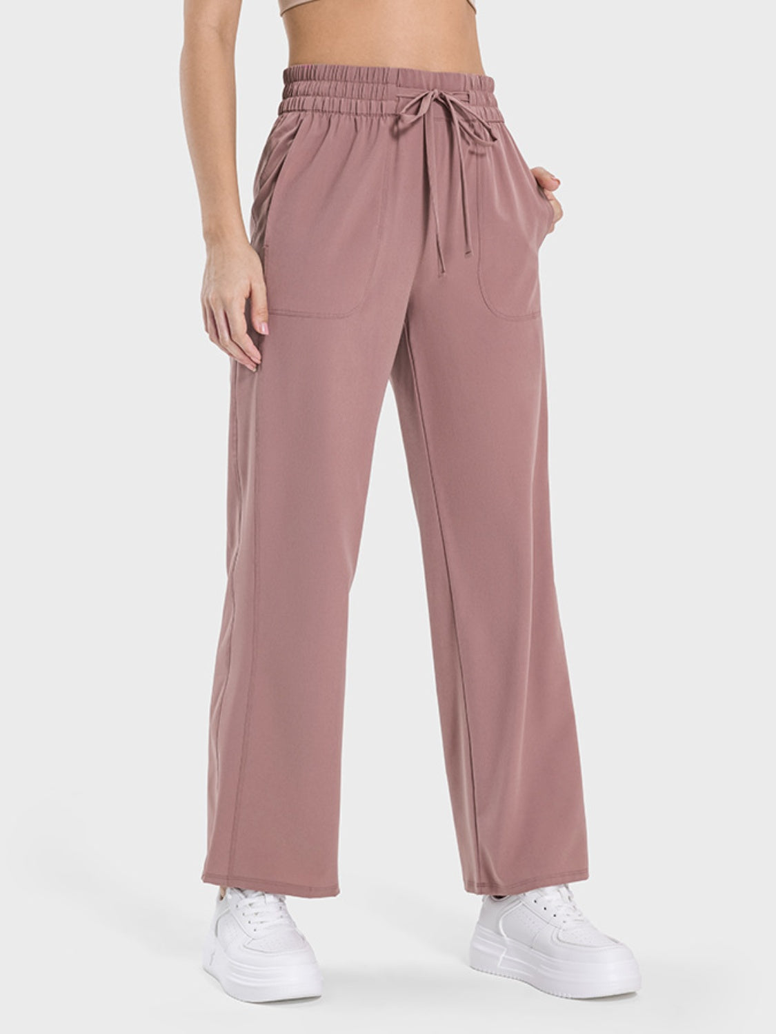 Millennia Drawstring Pocketed Active Pants - felvior