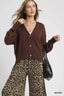 Umgee Button-Front V-Neck Knit Cardigan