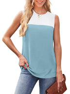 Color Block Round Neck Tank