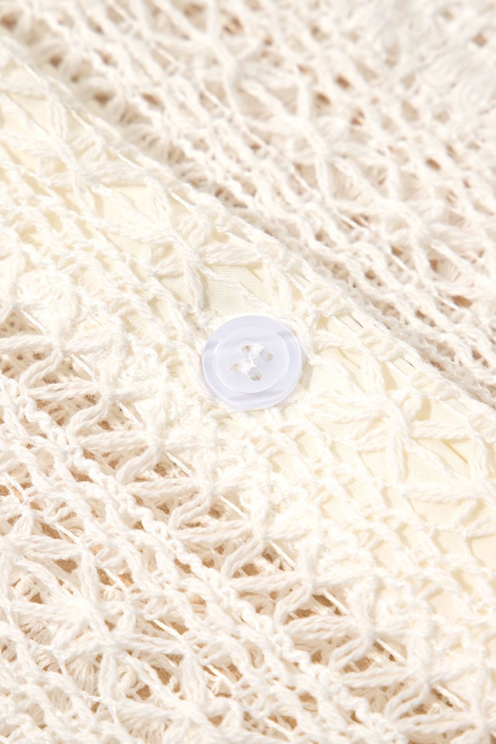 Lace Crochet Collared Neck Oversized Shirt