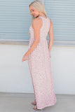 Leopard Round Neck Sleeveless Maxi Dress - felvior