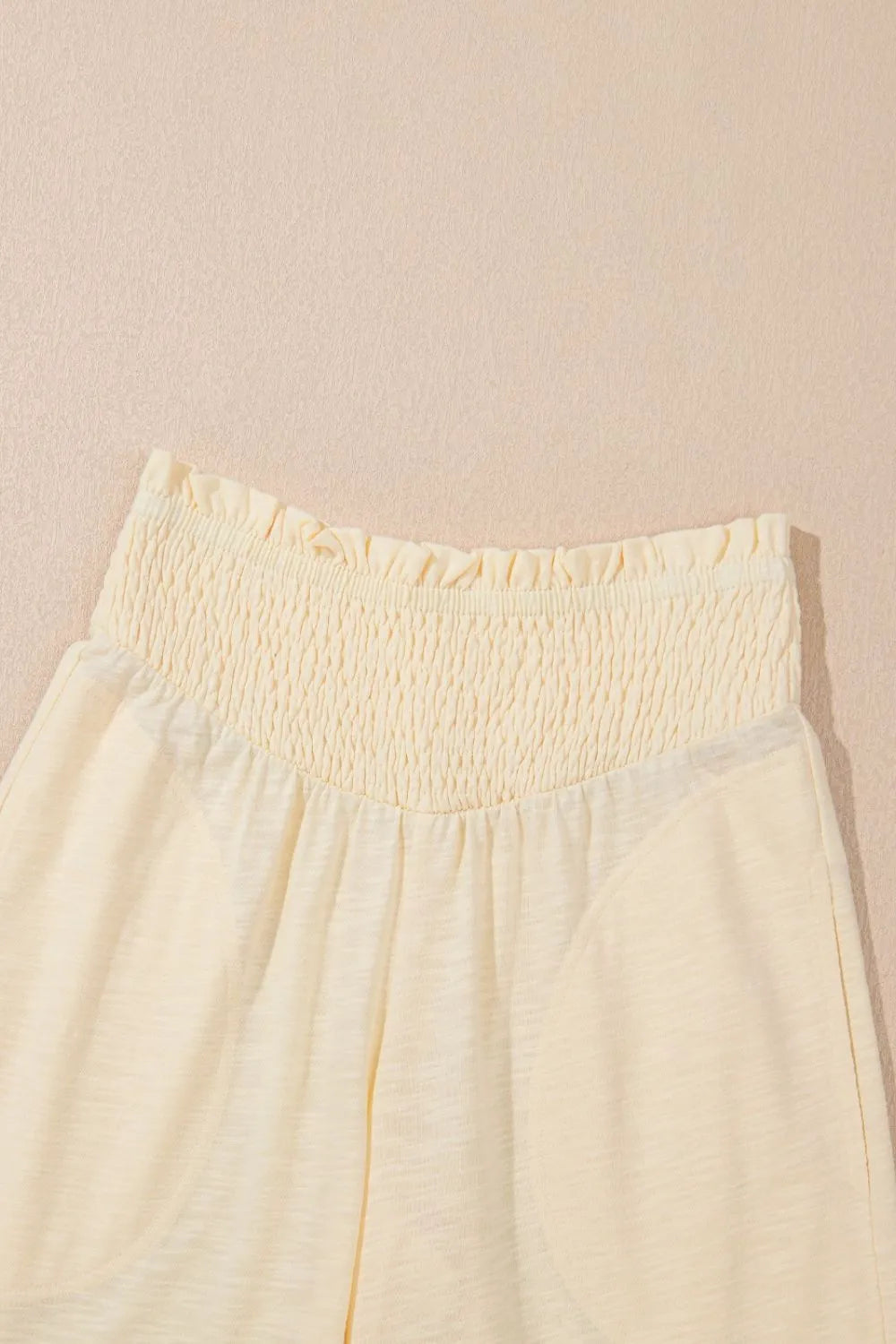 Solid Color Tank Top and Smocked Waist Pants Set