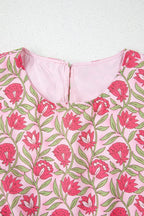 Floral Print Cropped Tank and Mini Skirt Set