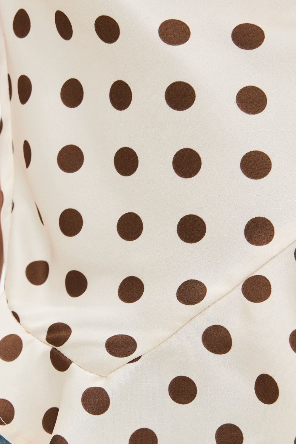 Crisscross Ruffled Hem Polka Dot Cami