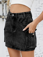 Cargo Denim Skirt