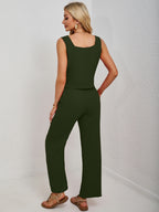 Square Neck Tank and Wide Leg Pants Set