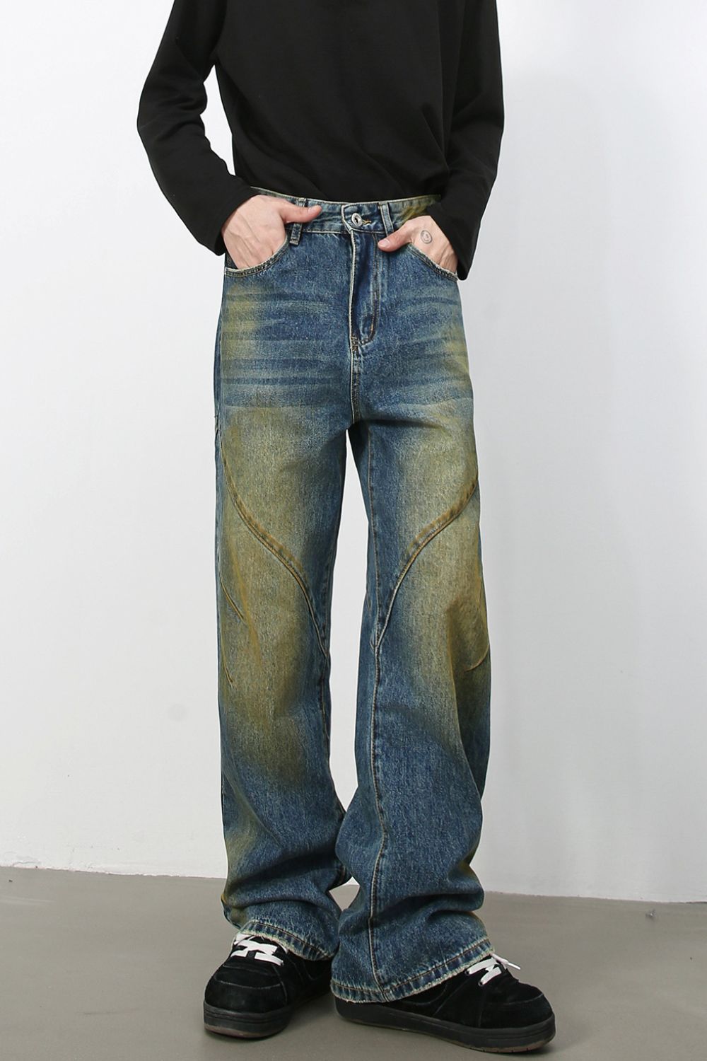 Men's Washed Jeans with Pockets