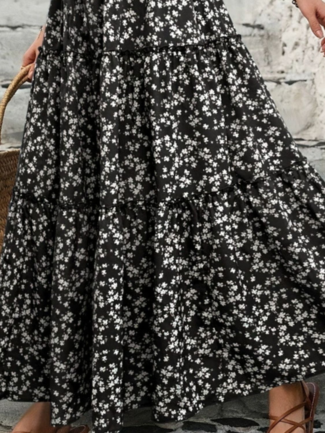 Tiered Floral Maxi Skirt - felvior