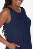Full Size Round Neck Sleeveless Dress with Pockets - felvior