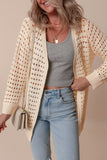 Openwork Open Front Cardigan - felvior
