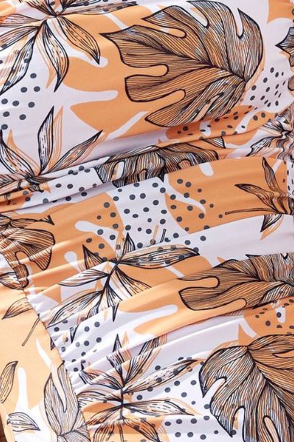 Square Neck Printed One-Piece Swimwear and Cover Up Swim Set - felvior