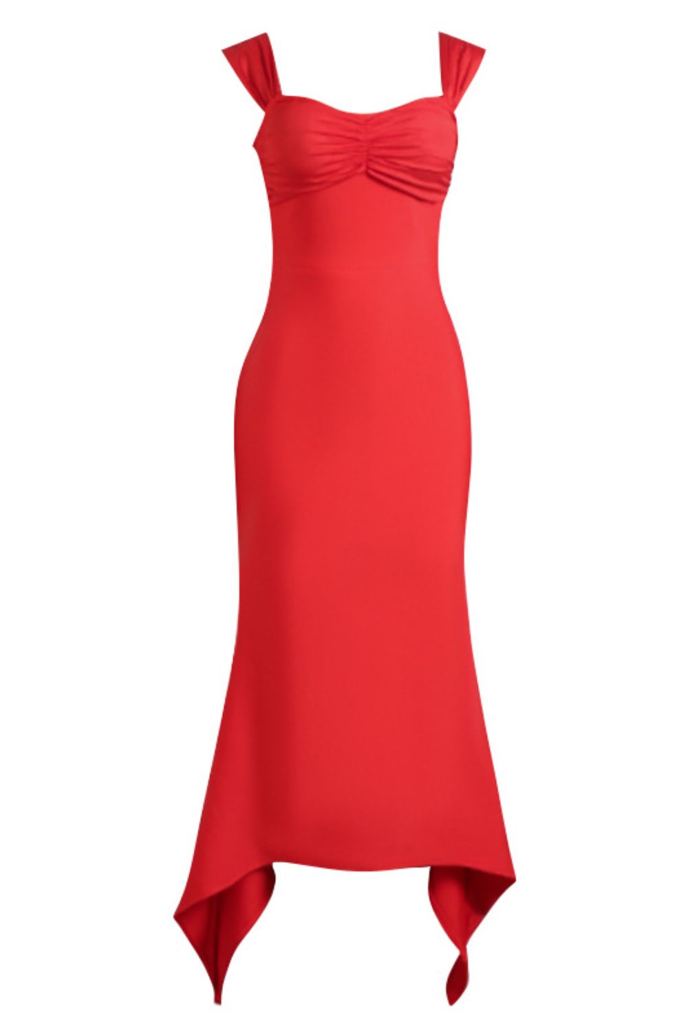 Ruched Sweetheart Neck Hem Detail Dress - felvior