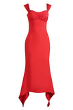 Ruched Sweetheart Neck Hem Detail Dress - felvior