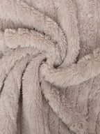 Plus Size Open Front Long Sleeve Hooded Fuzzy Jacket