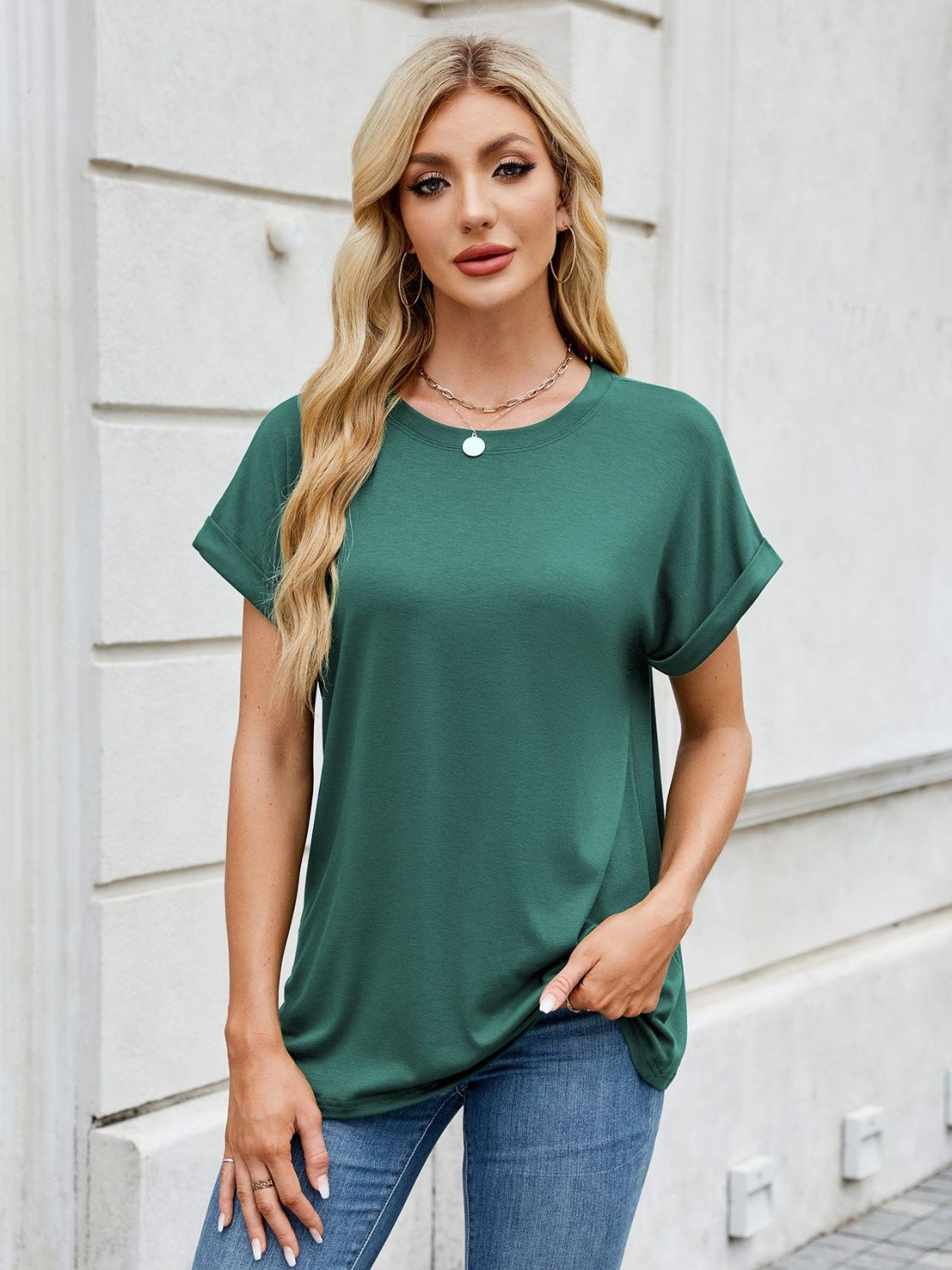 Florira Round Neck Short Sleeve T-Shirt Hauptbild