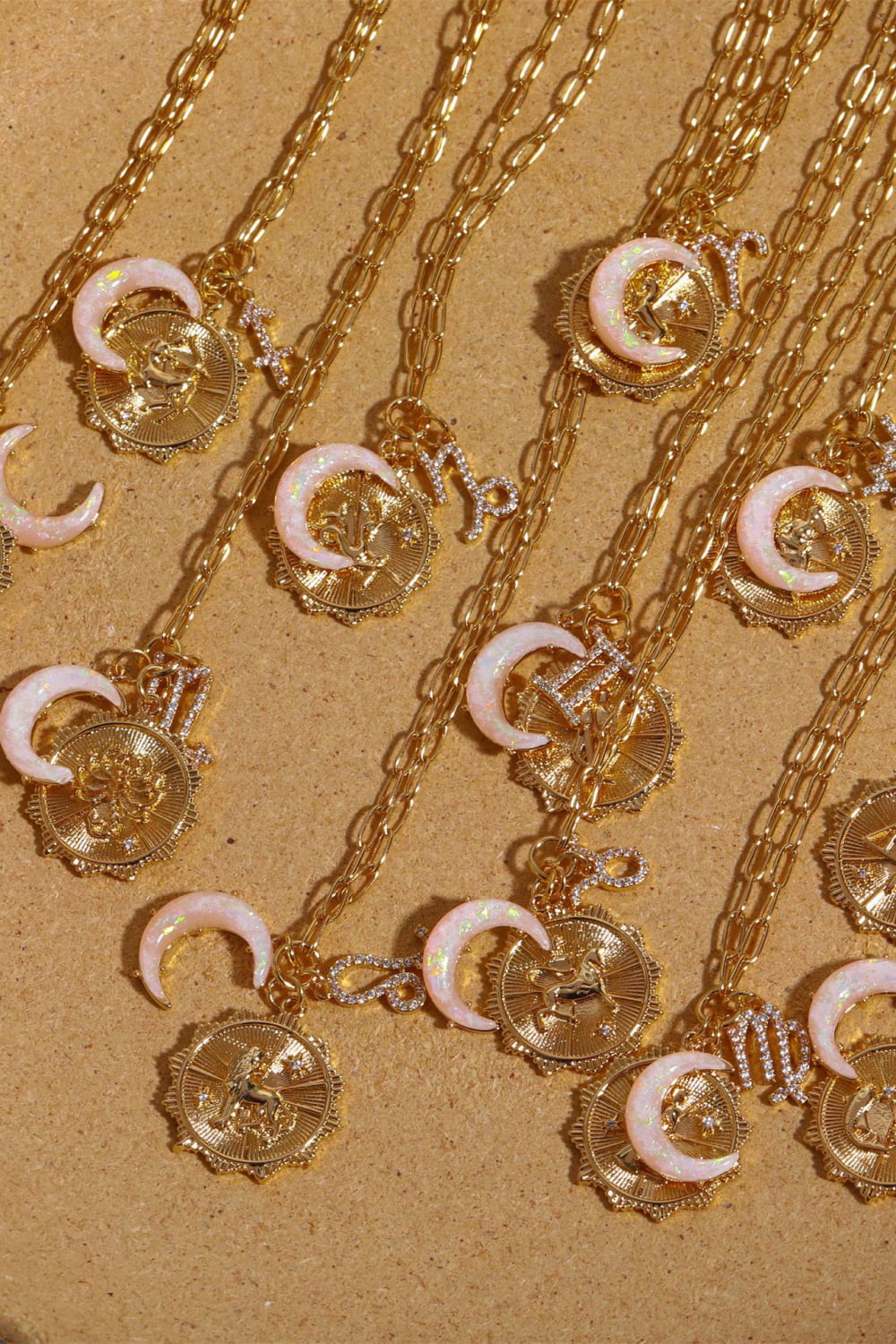 Constellation and Moon Pendant Copper Necklace - felvior