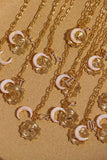 Constellation and Moon Pendant Copper Necklace - felvior