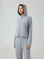 Millennia Zip Up Dropped Shouder Active Hooded