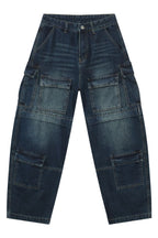 Men's Mid Rise Jeans with Cargo Pockets