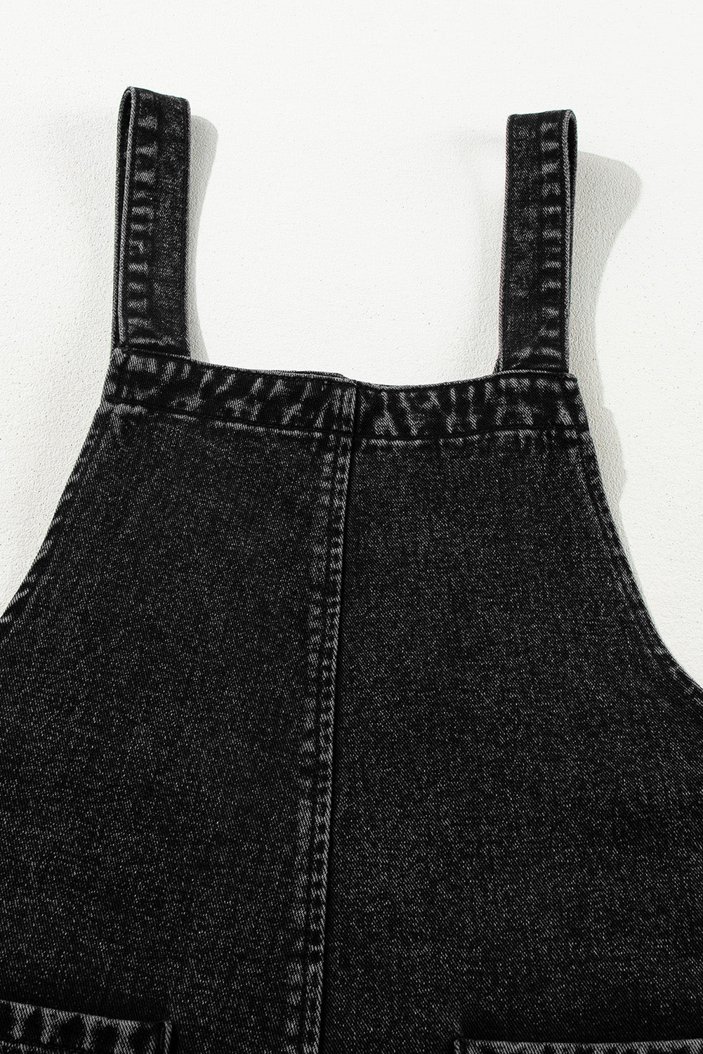 Distressed Wide Strap Denim Overalls - felvior