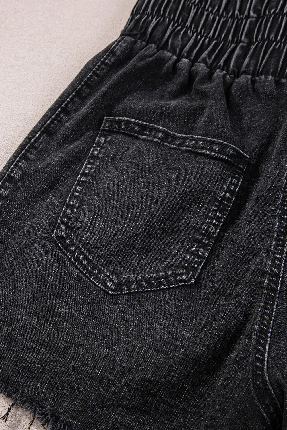 High Waist Raw Hem Denim Shorts - felvior