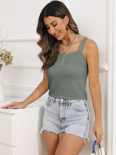 Square Neck Cropped Cami - felvior