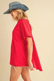 Aemi+Co Round Neck Short Sleeve Oversized T-Shirt - felvior