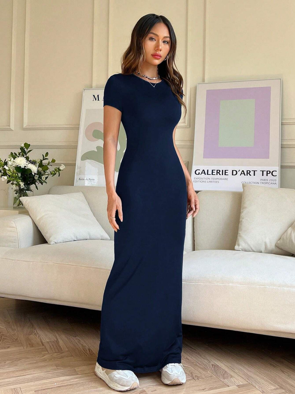 Short Sleeve Maxi Tee Dress