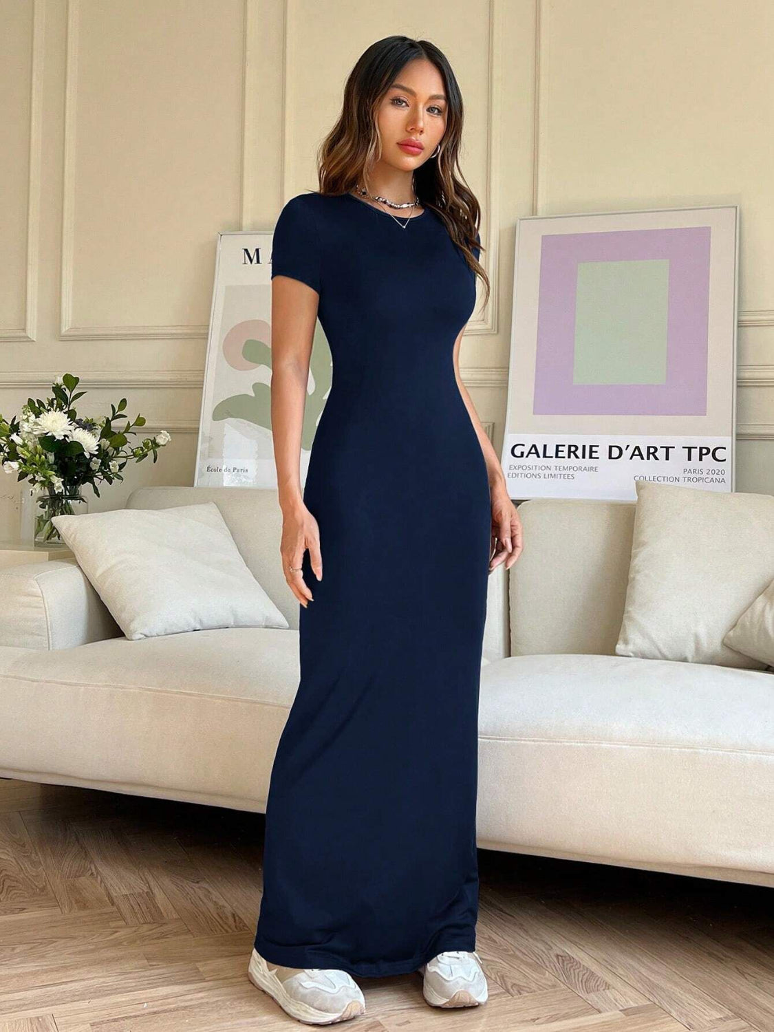 Short Sleeve Maxi Tee Dress