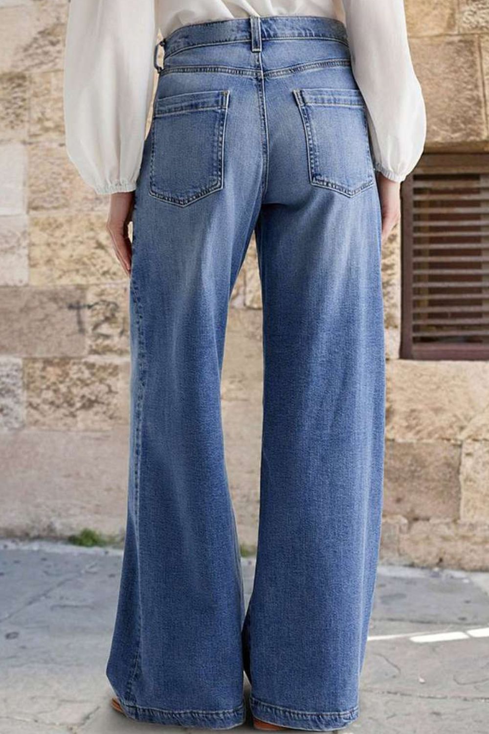 Pocketed Embroidered Straight Leg Jeans - felvior