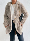 Button Down Hooded Coat - felvior