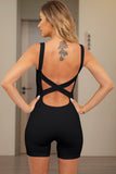 Crisscross Wide Strap Active Romper - felvior