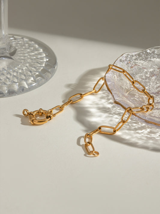 18K Gold-Plated Stainless Steel Chain Bracelet - felvior