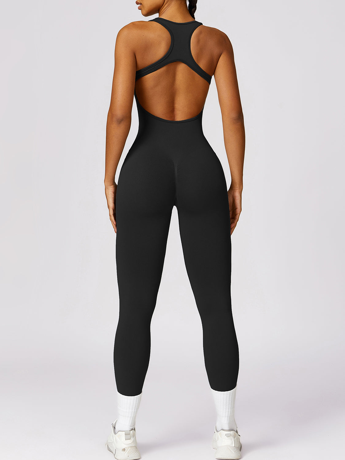 Basic Bae Sleeveless Cutout Racerback Active Jumpsuit - felvior