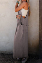 Corded Adjustable Straps Wide Leg Loose Overalls