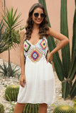 Openwork Sleeveless Embroidery Dress - felvior