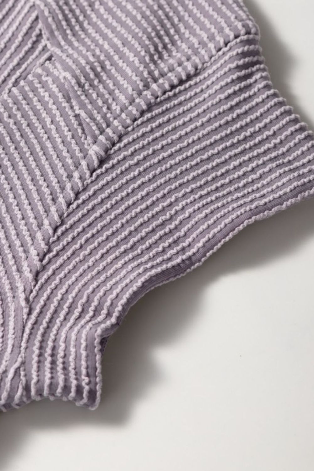 Corded Knit Short Sleeve T-Shirt and Wide Leg Pants Set