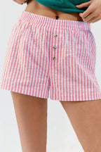 Striped Elastic Waist Shorts