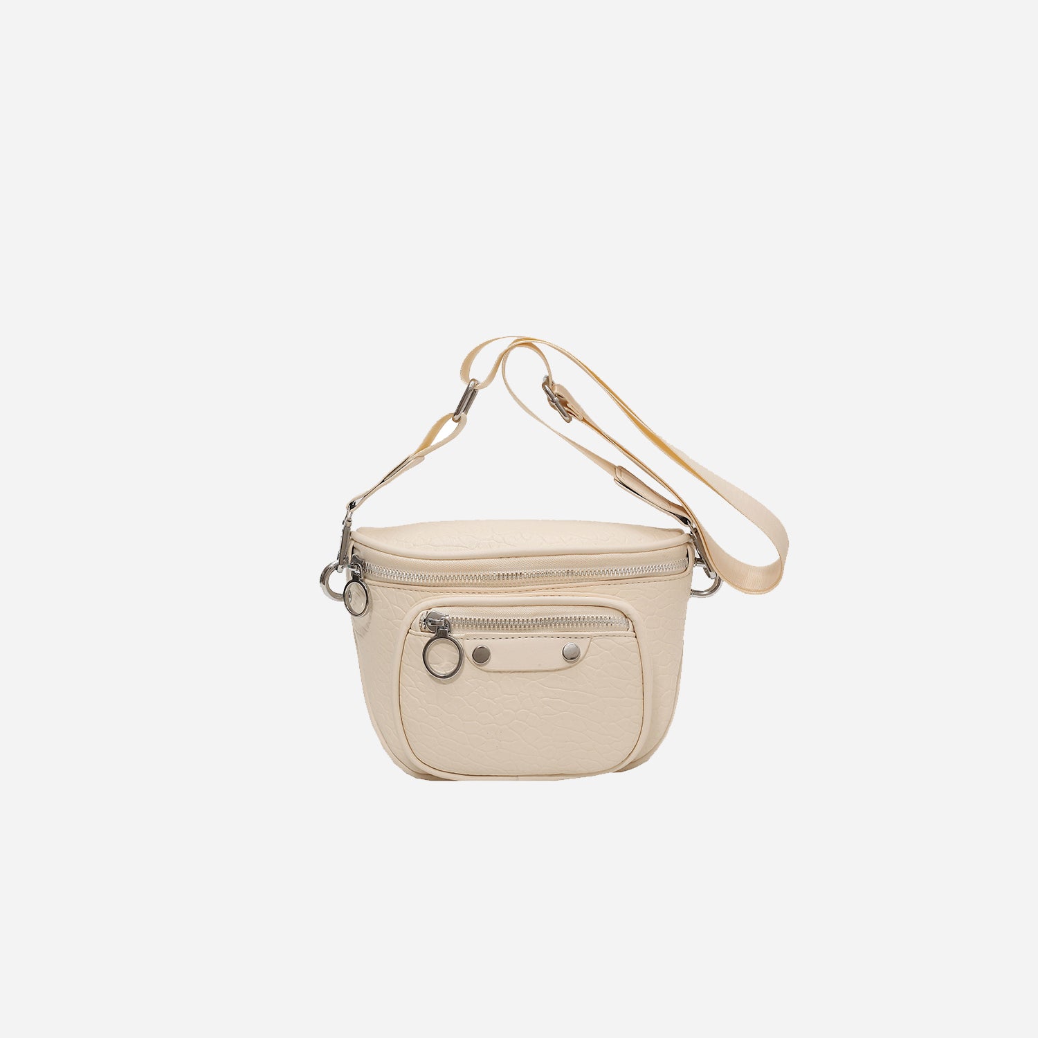 Texture PU Leather Crossbody Bag - felvior