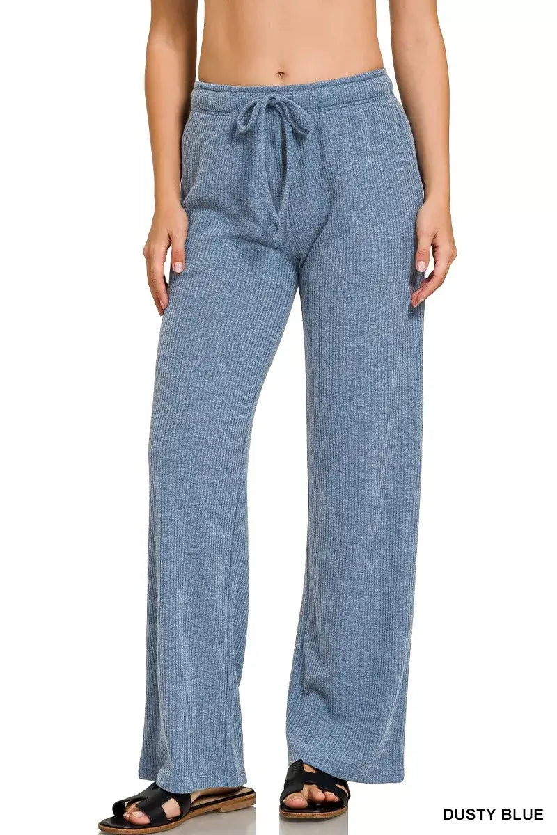 Zenana Ribbed Drawstring Lounge Pants Hauptbild