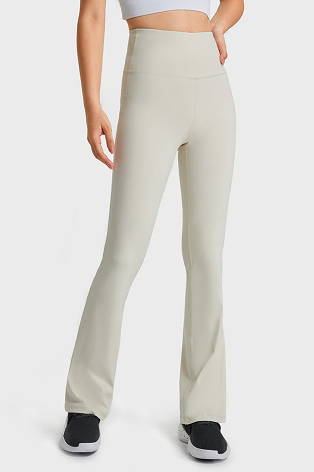 Millennia Elastic Waist Flare Yoga Pants - felvior