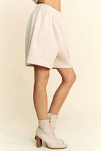 Davi & Dani Contrast Seam Top and Short Set