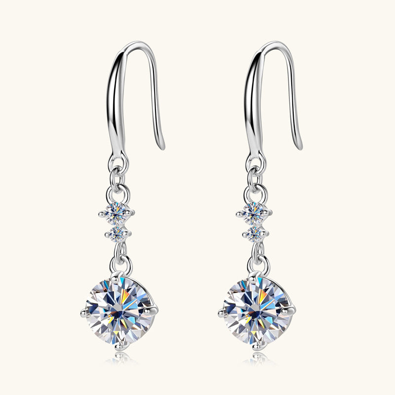 2 Carat Moissanite 925 Sterling Silver Earrings - felvior