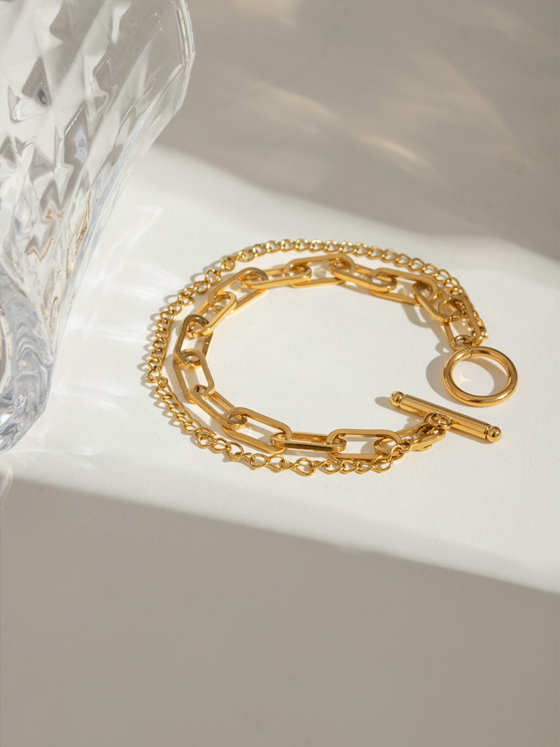 18K Gold-Plated Stainless Steel Chain Bracelet - felvior